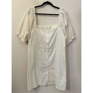 Spartina Catrina Eyelet Dress Pearl White XXL NEW